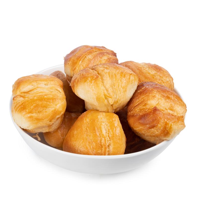 One dozen butterflake rolls in a bowl
