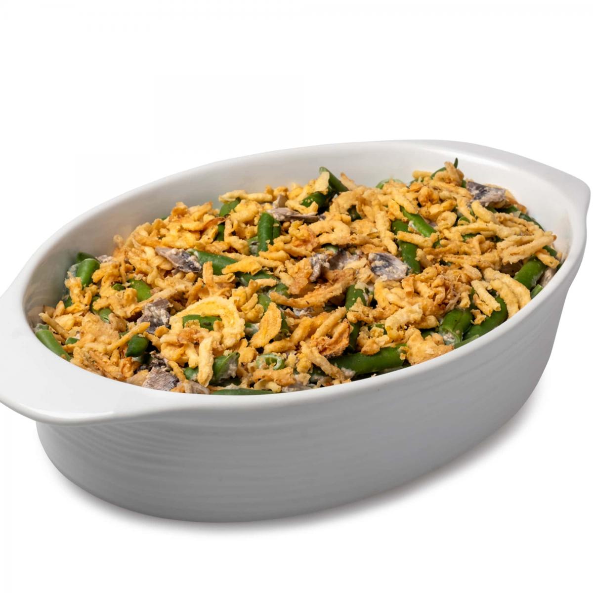 Green bean casserole in a large serving dish