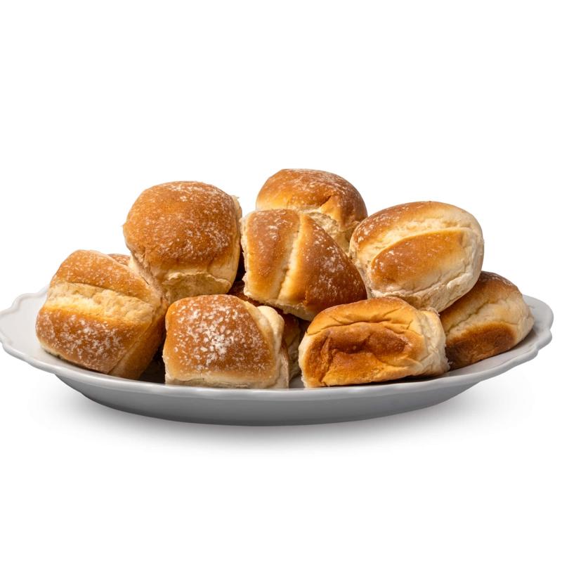 Brioche rolls on a serving platter