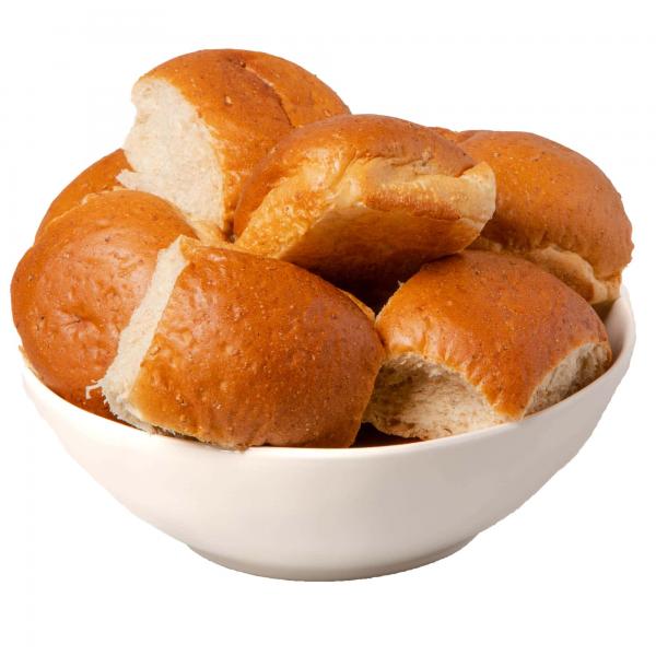 Wheat rolls in a serving bowl