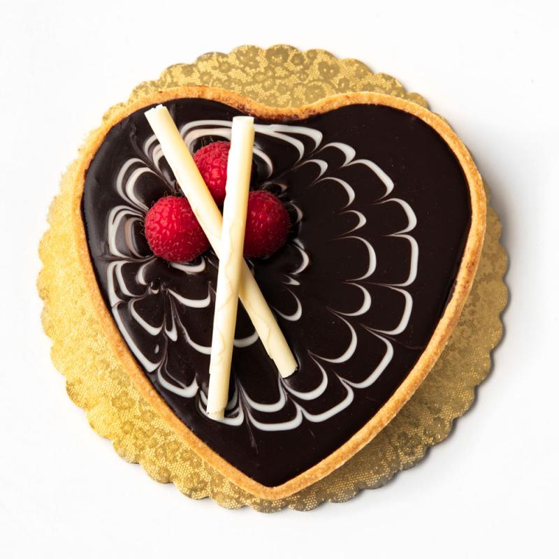 Raspberry Chocolate Heart Tart