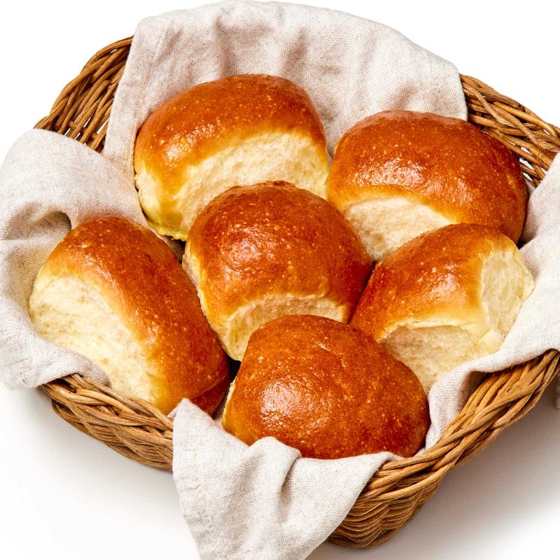 6 count Challah Dinner Rolls in a basket
