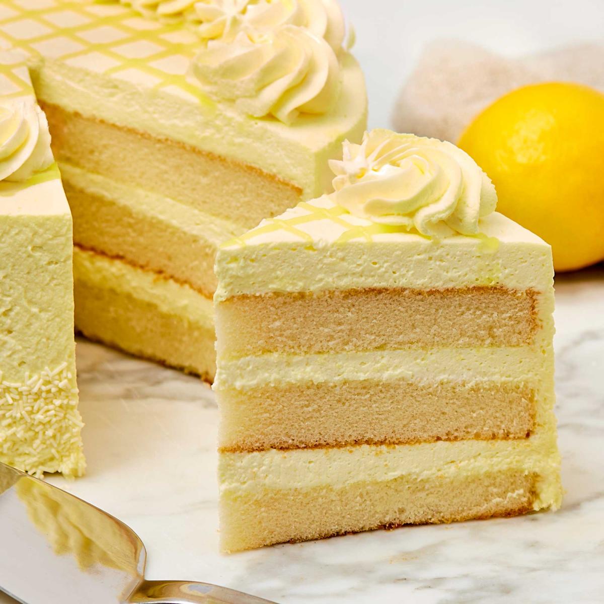 Lemon Breeze double 8-inch cake slice