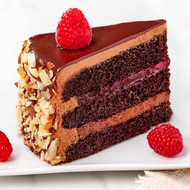 Chocolate Raspbery Oblivion Cake Slice