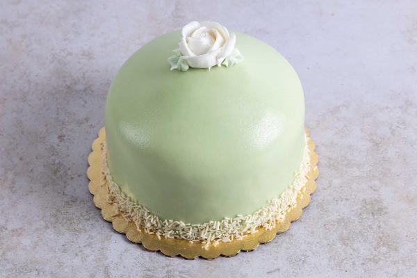 5-inch princess cake with green marzipan